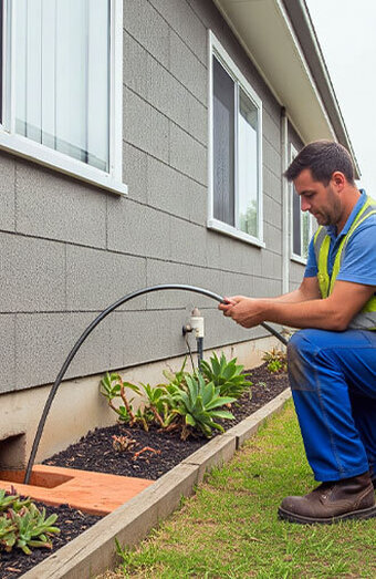 Plumber Laying Cable
