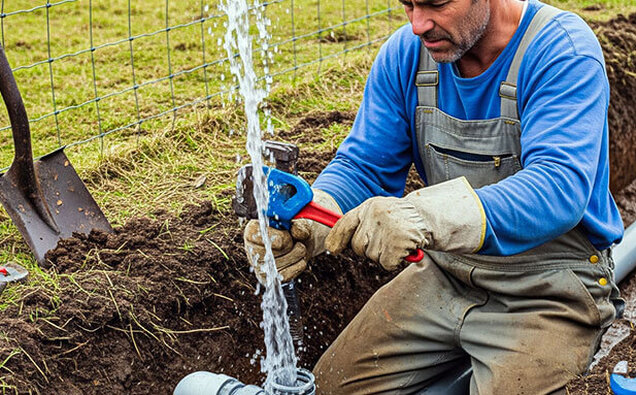 Plumber Repairing Leaking Pipe