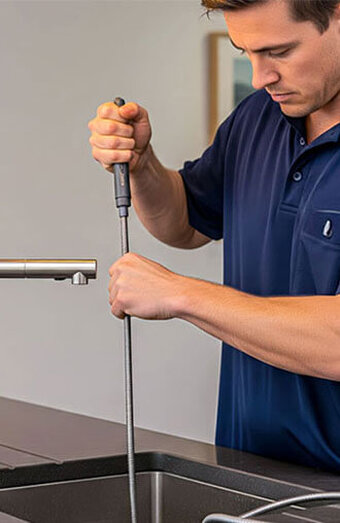 Plumber Using Drain Rod