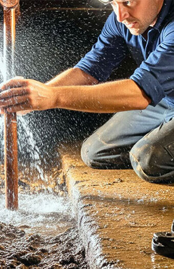 Plumber Working Leaking Pipe